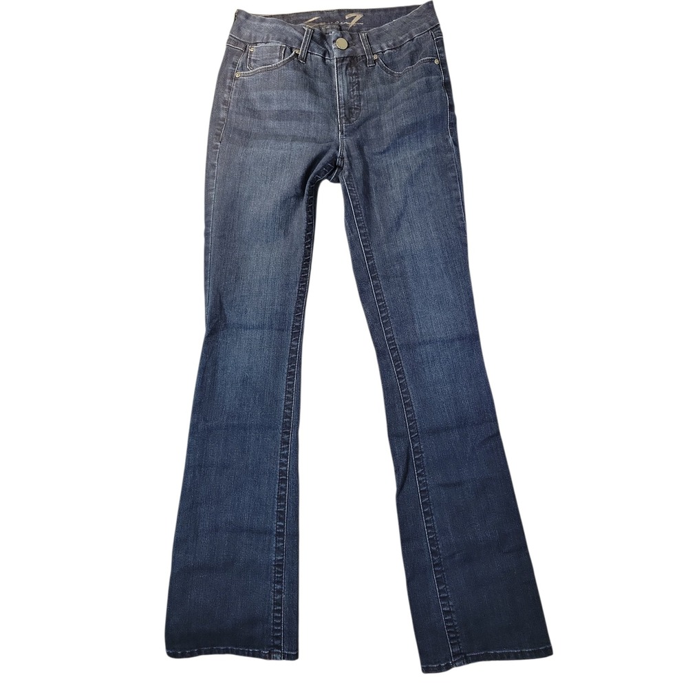 Seven7 Montreal Dark Wash High Rise Flare Seamed Jeans Womens Size 4 Classic